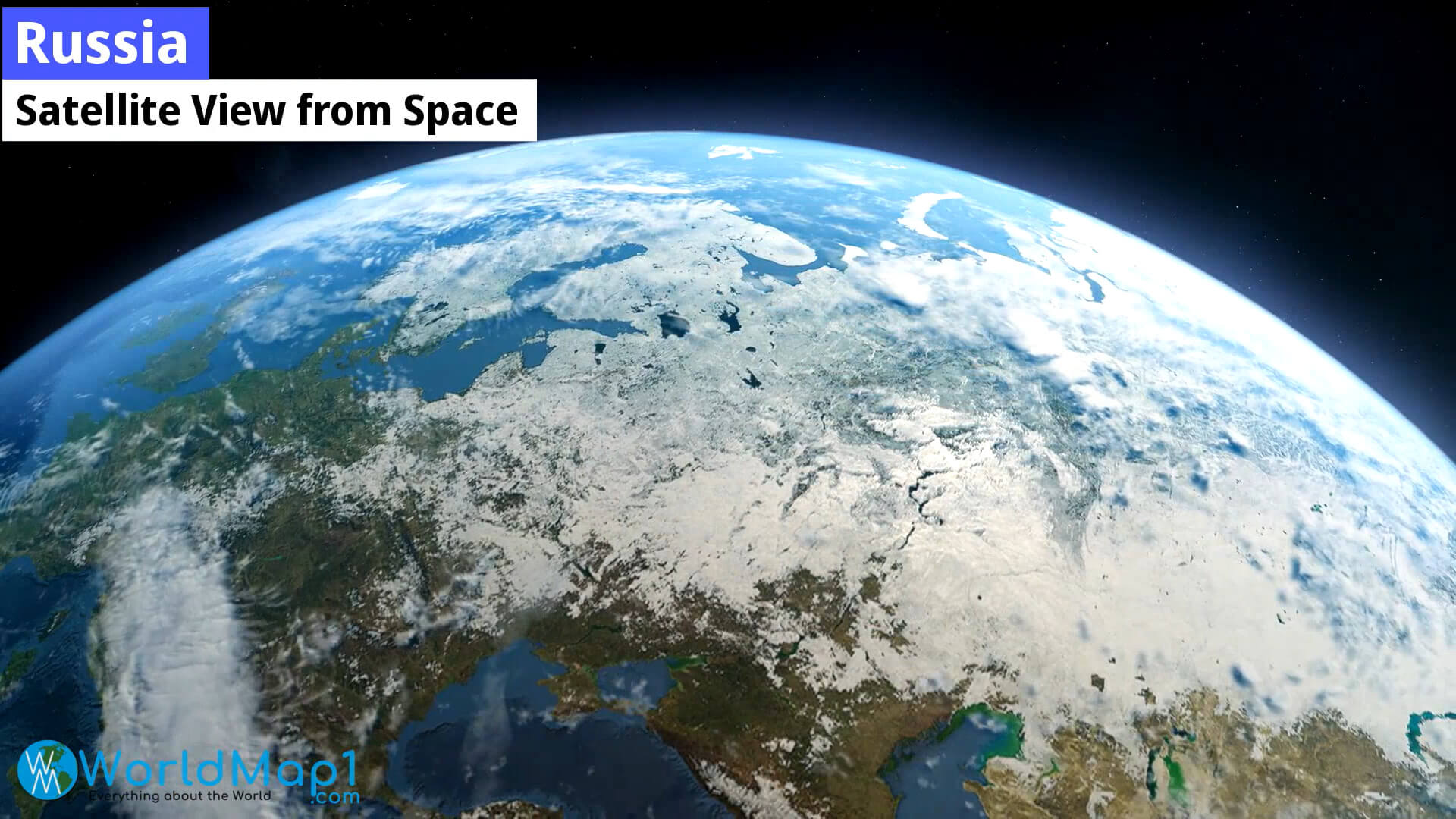 Vue satellite de la Russie depuis l'espace